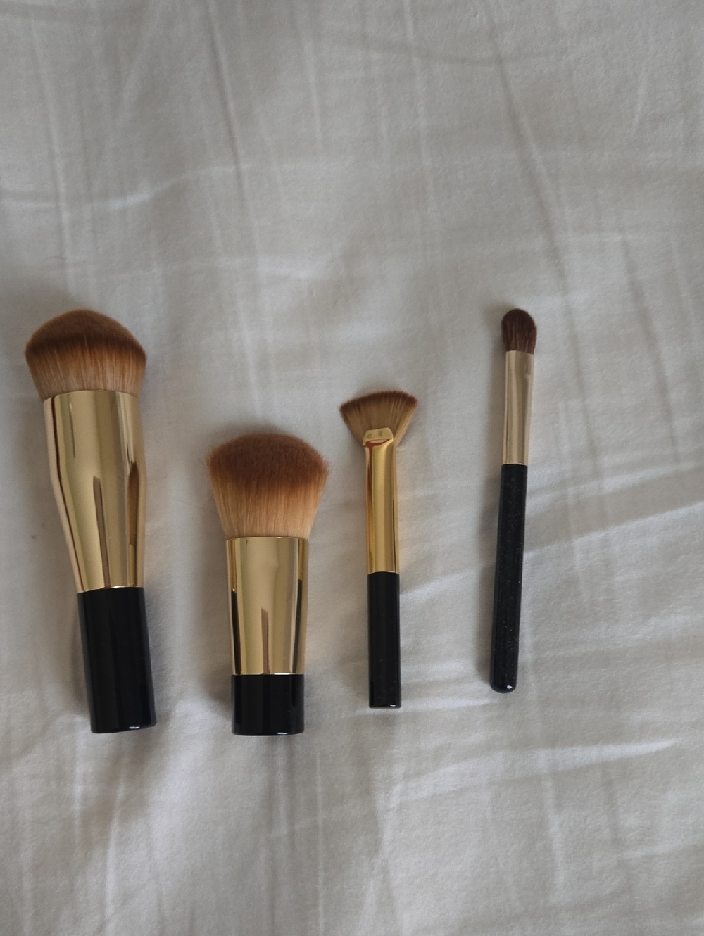 CHANEL Gold & Black Makeup Brush Set - 4 Piece